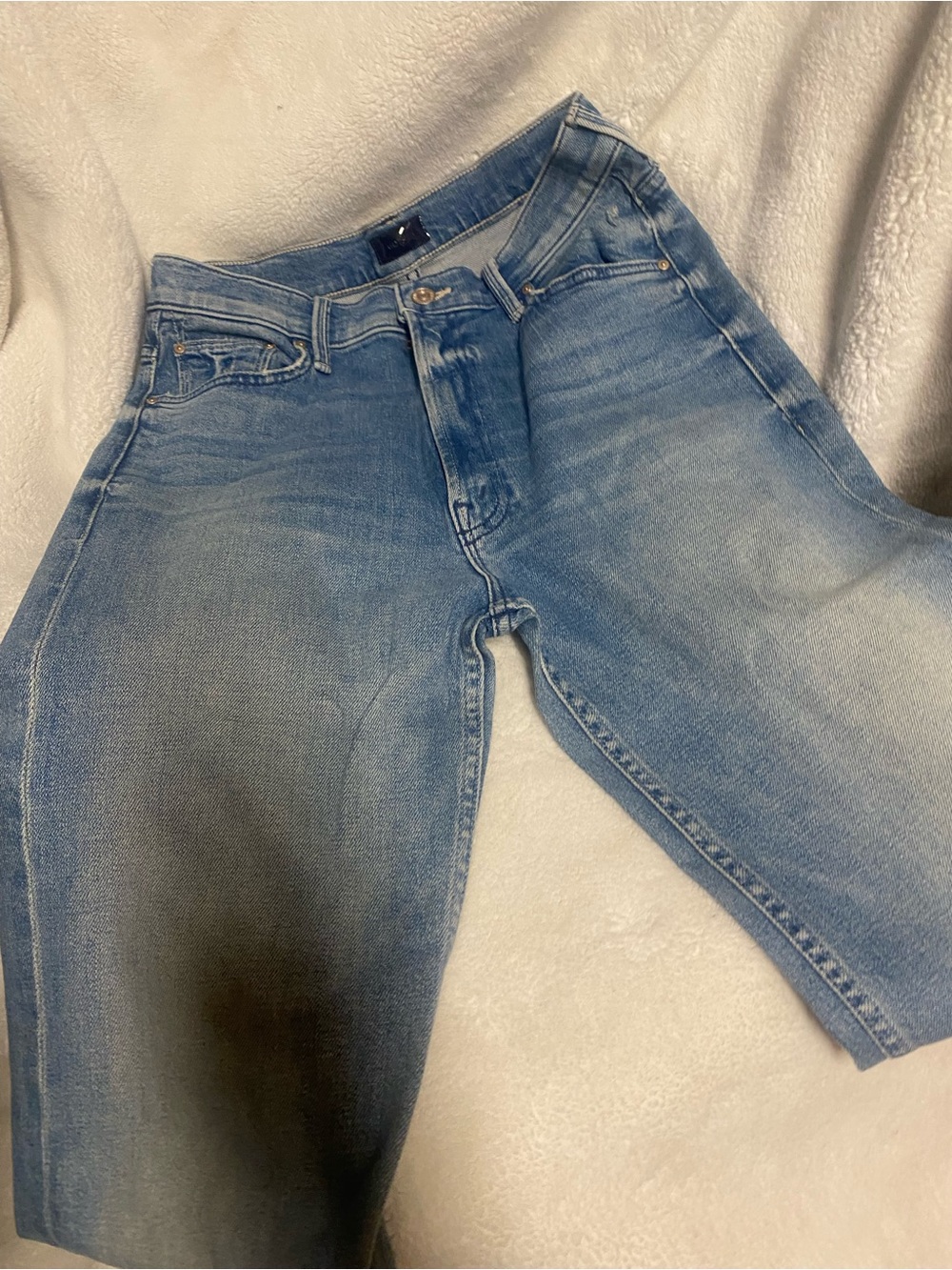 MOTHER Light Blue Straight-Leg Women's Jeans